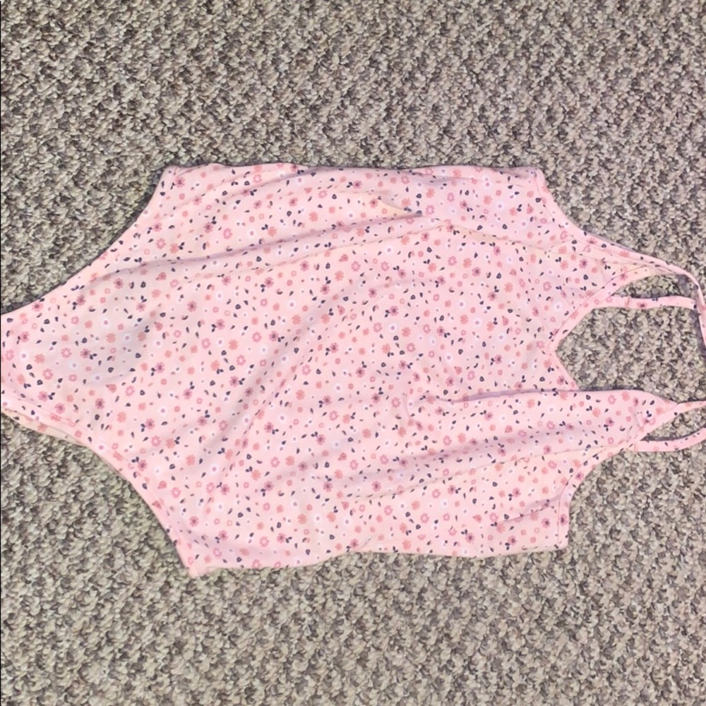 Rose+vine floral pink bodysuite